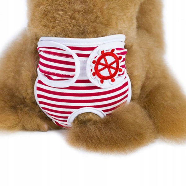 

Majtki dla psa regulowane rzepem Sailor L Czerwony