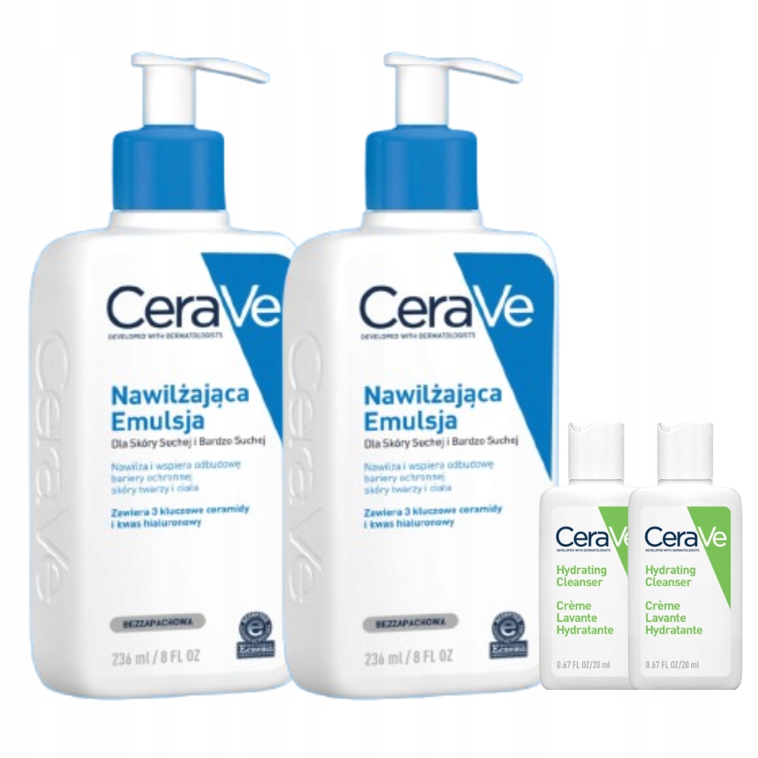 CeraVe Emulsja Nawilżająca Skóra Sucha i Bardzo Sucha Twarz Ciało 236ml x2