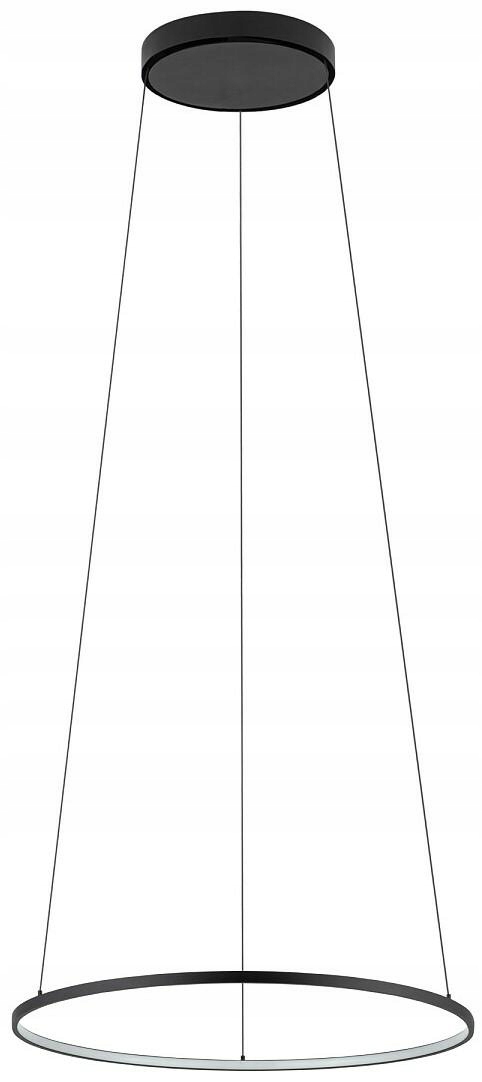 Závesná lampa Circolo čierna 18W Led 4000K 45cm Stropná lampa Izba Dom