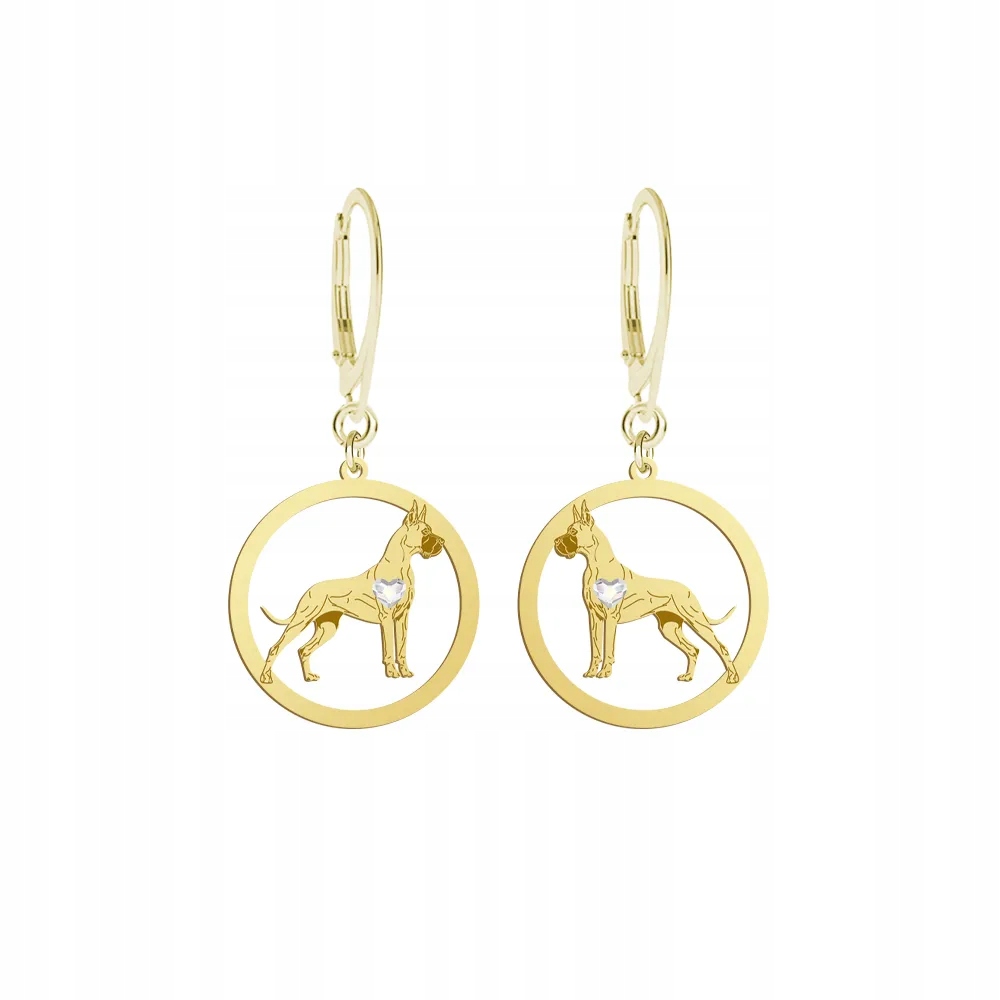 Náušnice Zlaté s pejskem Německý pes 925 Šperky Žena Gravírování Bonus