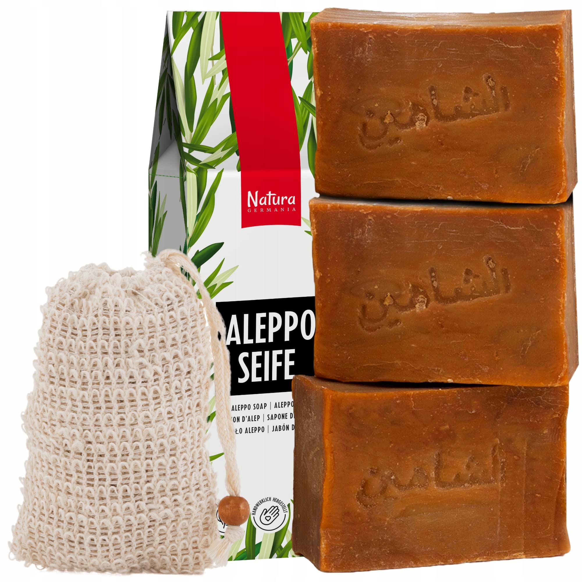 Natura Germania Mýdlo Aleppo 80% Olej 20% Vavřín 3x200g Sada Příroda