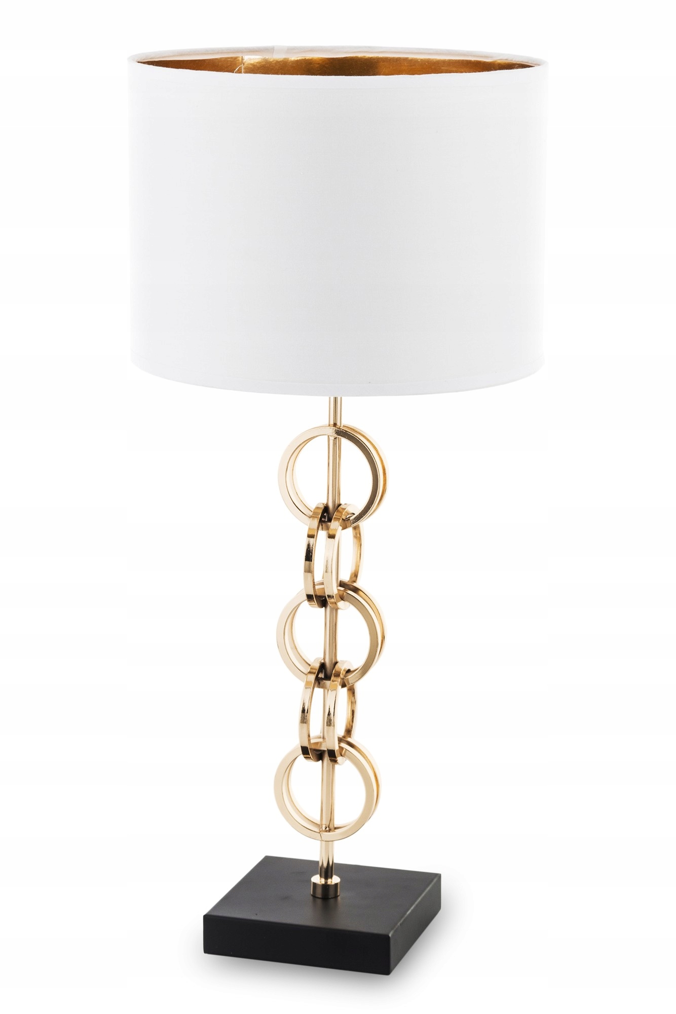 Stolová lampa dekorácia glamour biela s tienidlom zlato moderná lampa