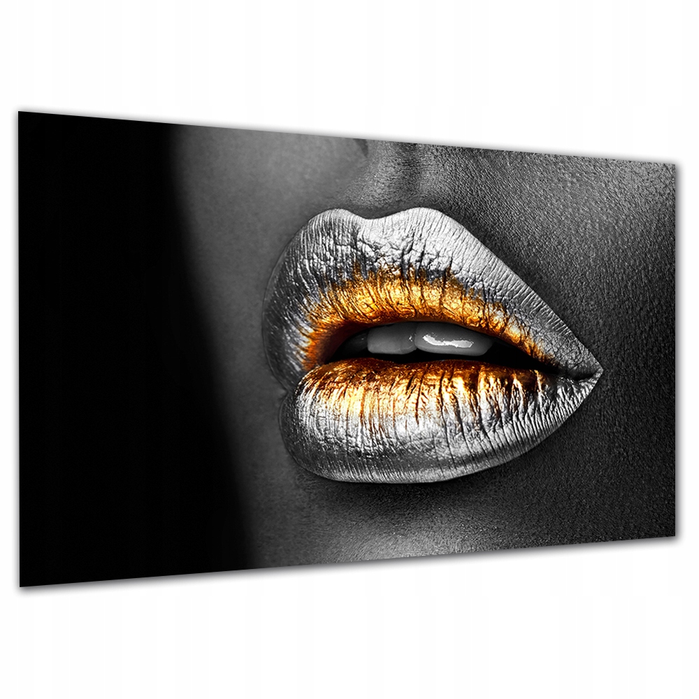 

Obraz nowoczesny Usta x3 srebrny 120x80 loft art
