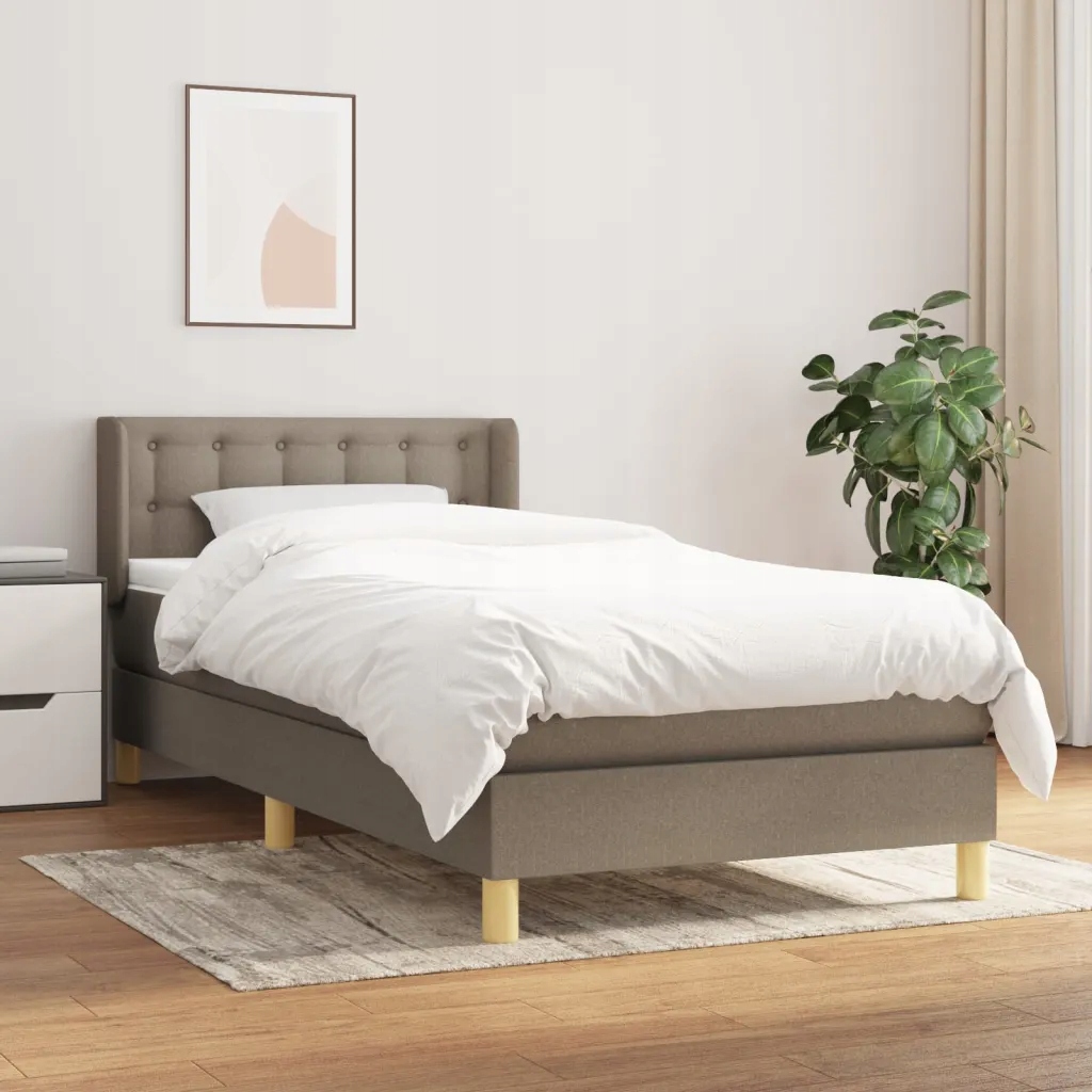 vidaXL Box spring postel s matrací taupe 90x200 cm textil