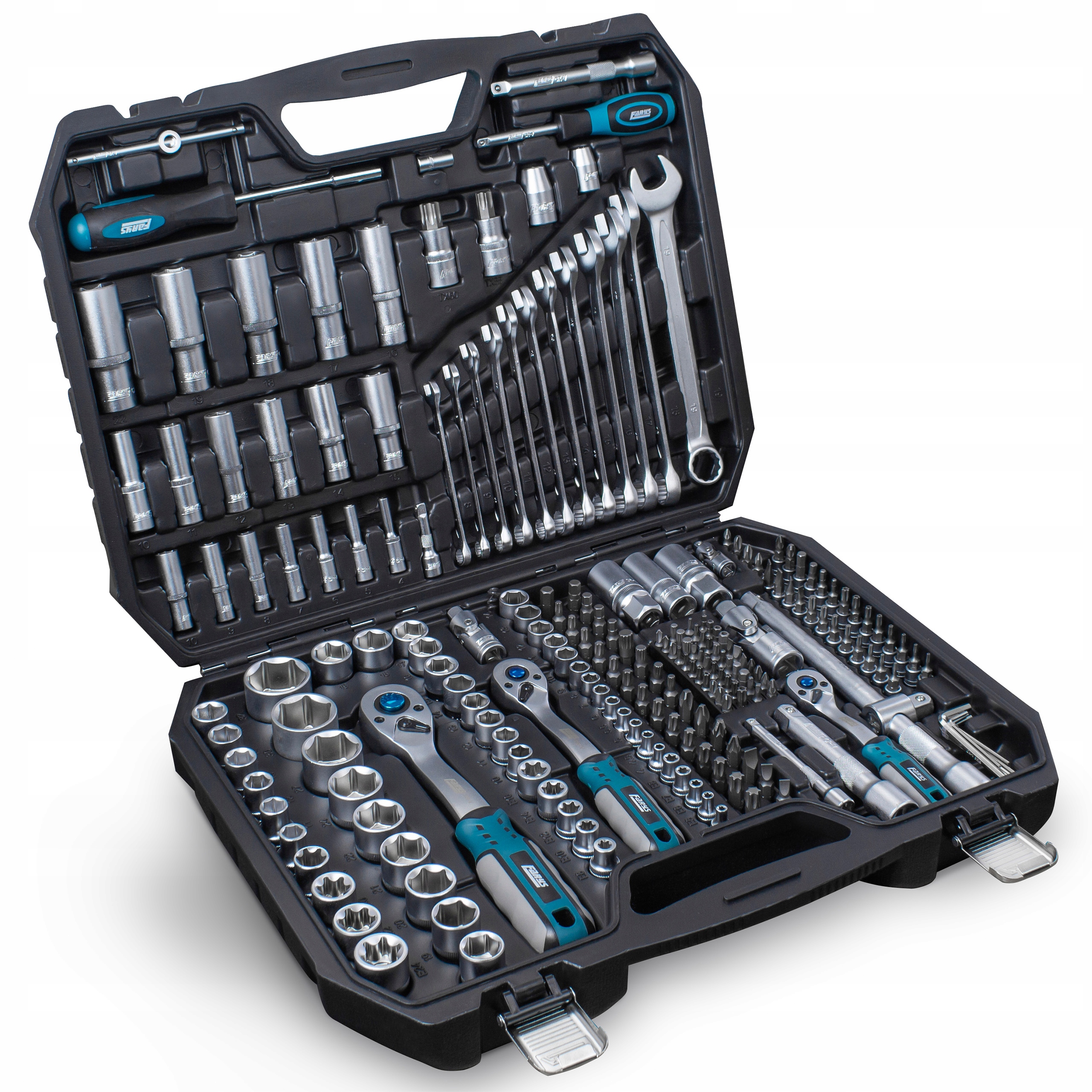 Sada nástrčných klíčů 219 ks Ráčny 1/2 /1/4 3/8 Bity Imbus Nástavce