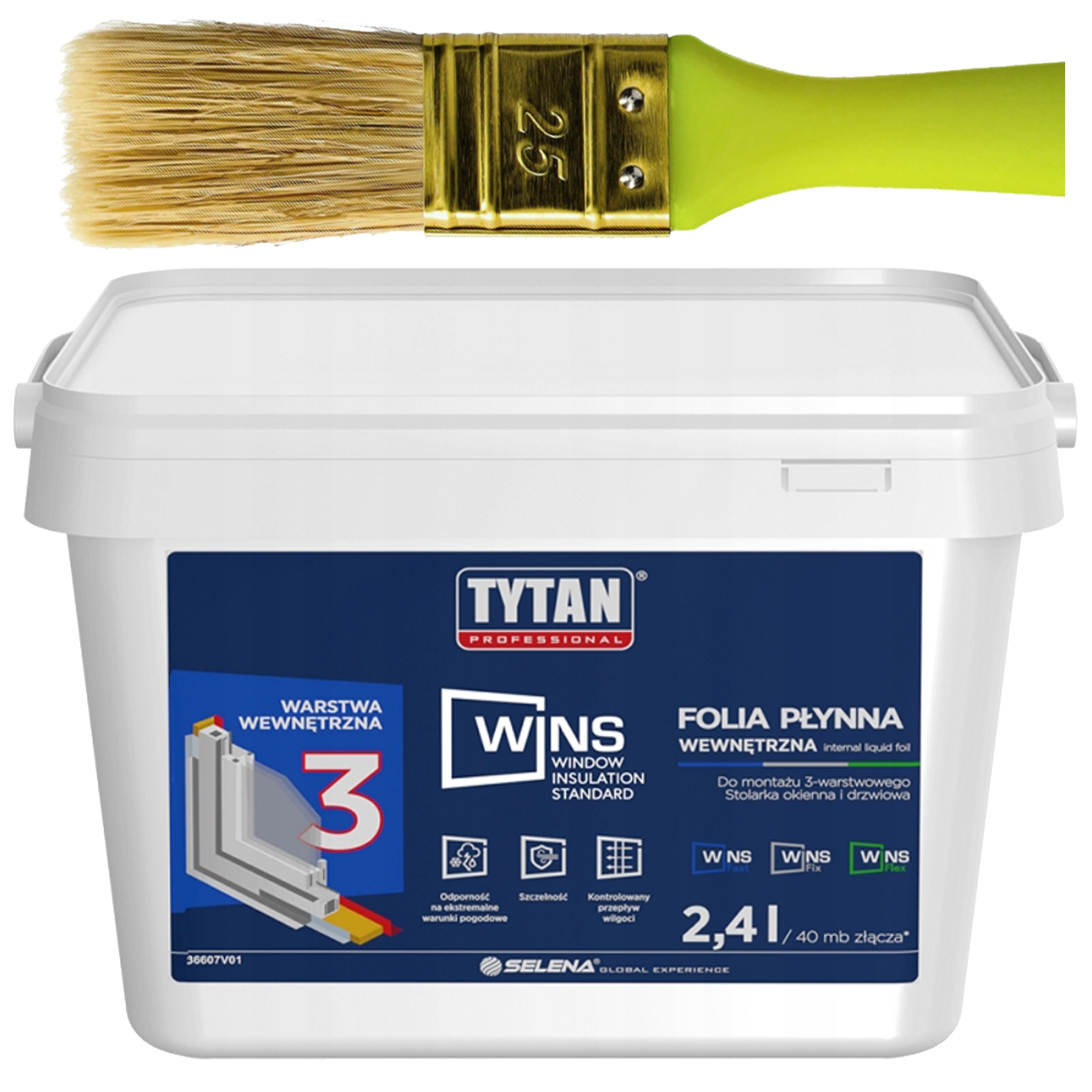 Tytan Wins Fólie v Tekutině Vzduchotěsná Montáž 2,4L Vnitřní Antracit +štětec