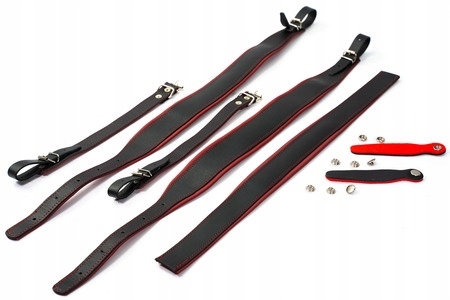 Sada pásů, pásků Polské Široké Black/red pro akordeon