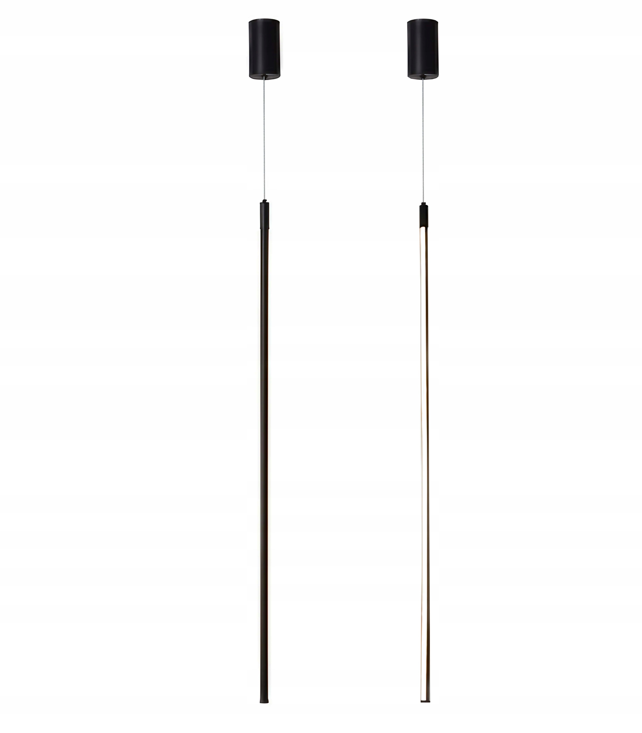 Lampa Led wisząca czarna 82 cm smukła pionowa rurka Monako Tube 4000K