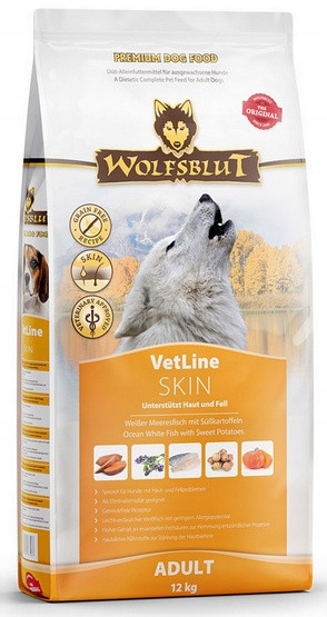 Levně Wolfsblut Dog VetLine Skin – bílá ryba a batáty 12 kg