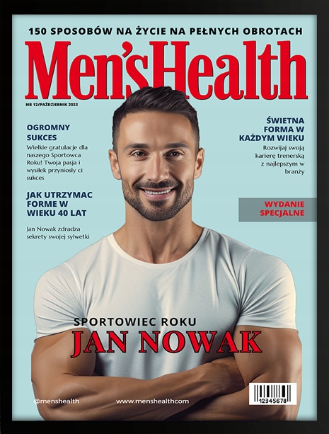 Dárek k narozeninám – obálka časopisu Men’s Health – vaše foto 40x30 cm