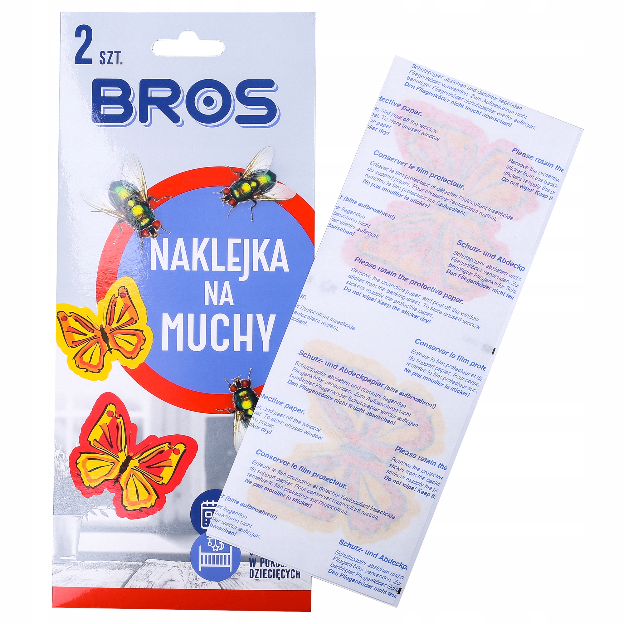 

Naklejka Na Muchy 2szt Bros Na Szybę Okno Ozdobna