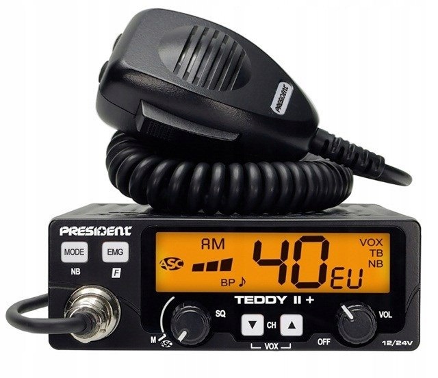 Cb Rádio President Teddy II+ 12/24V Asc 7 farieb Am/fm