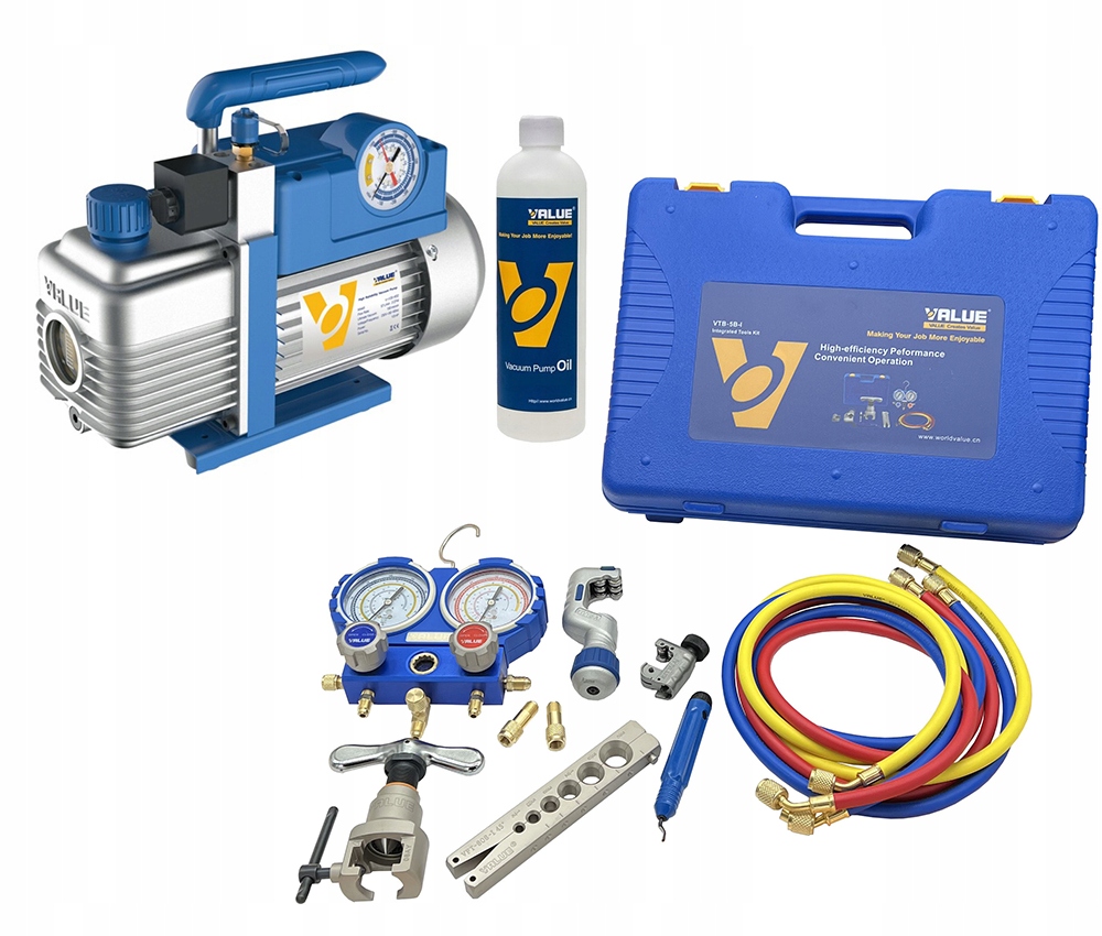 Vákuová Pumpa Value V-i125Y-R32 Sada náradia Value VTB-5B-I R32