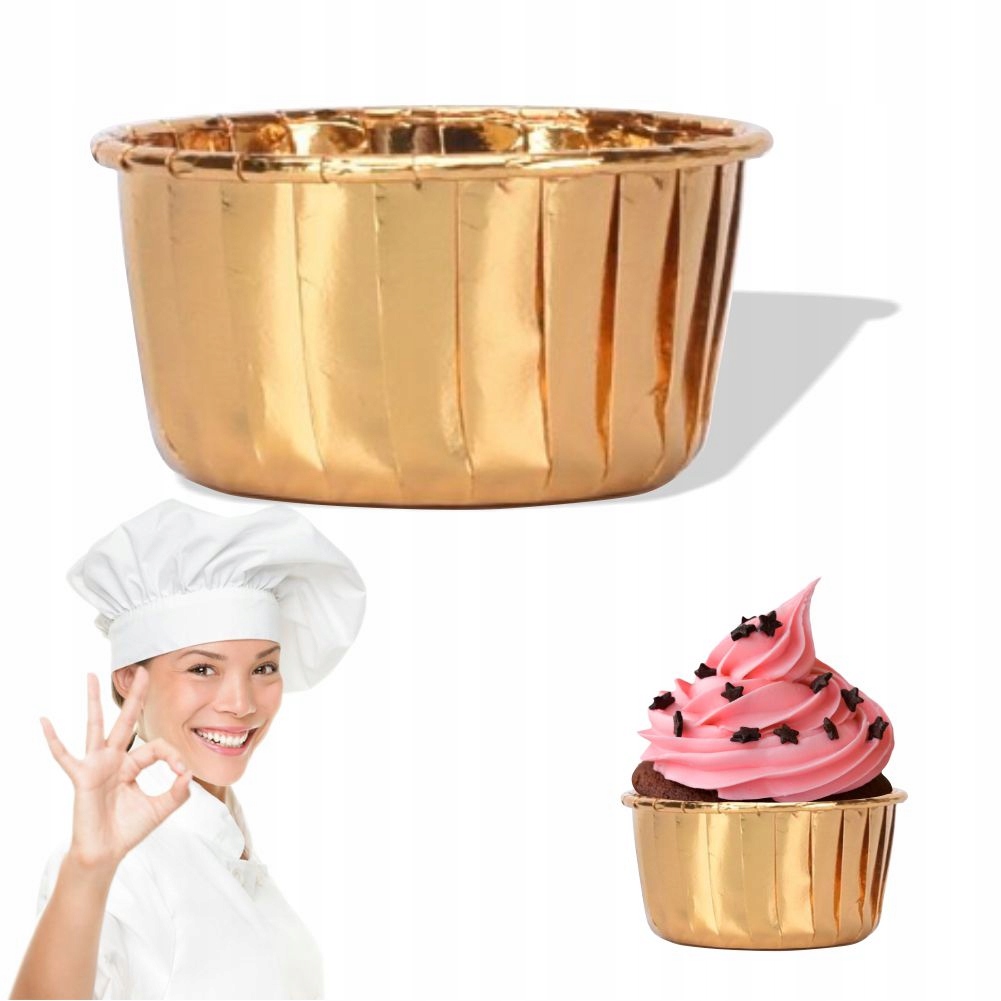 

Kubeczki do muffinek Papilotki 50 szt. Złote