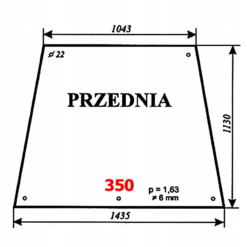 Szyba przednia Ostrówek 163-10100-00A