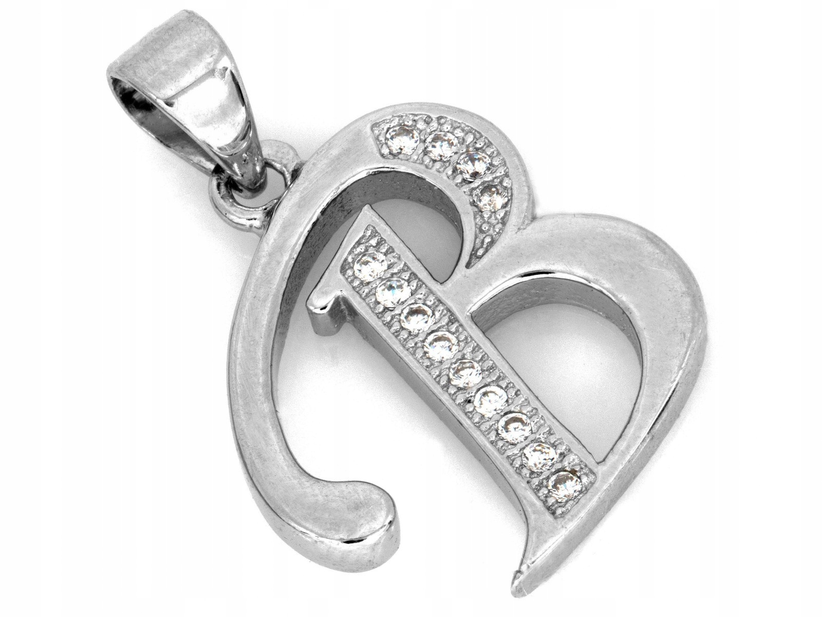 Stříbrný přívěsek pro ženu 925 písmeno B se zirkony jako dárek