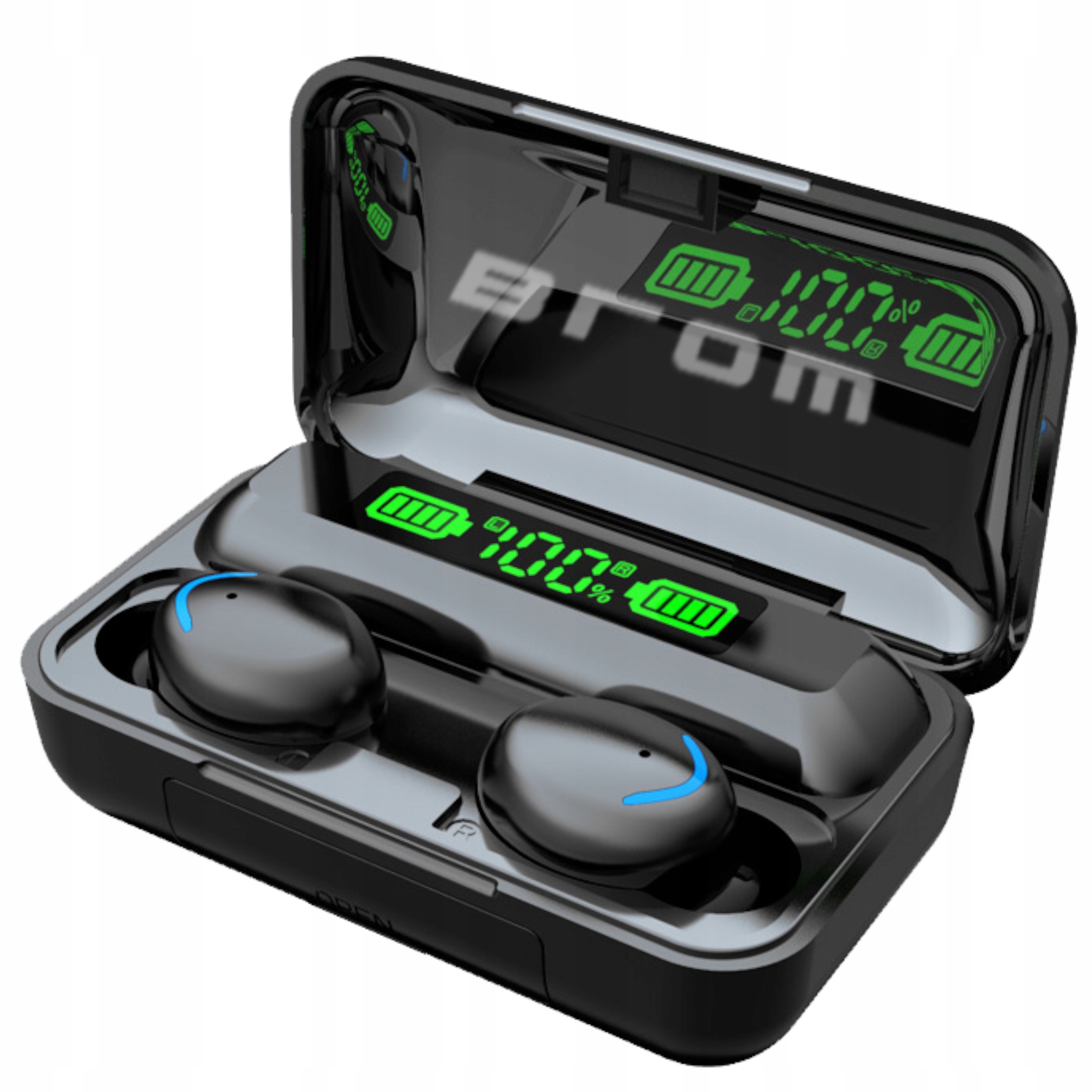 SŁUCHAWKI BEZPRZEWODOWE BLUETOOTH 5.1 + POWERBANK MIKROFON SPORTOWE DOUSZNE Model BTE500