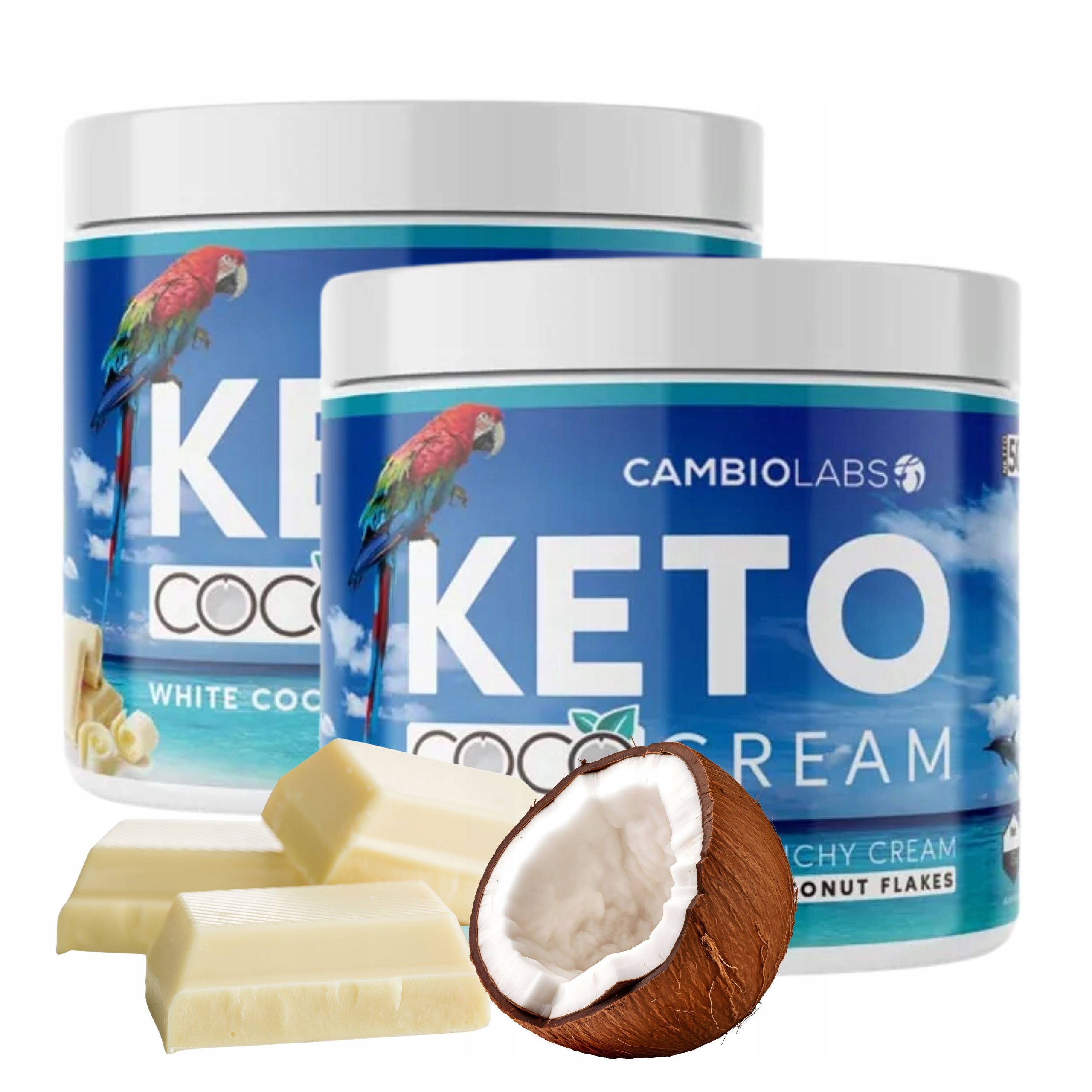 Levně Keto Kokosový krém bez cukru Kokos Bílá Čokoláda Ketóza 1000 g