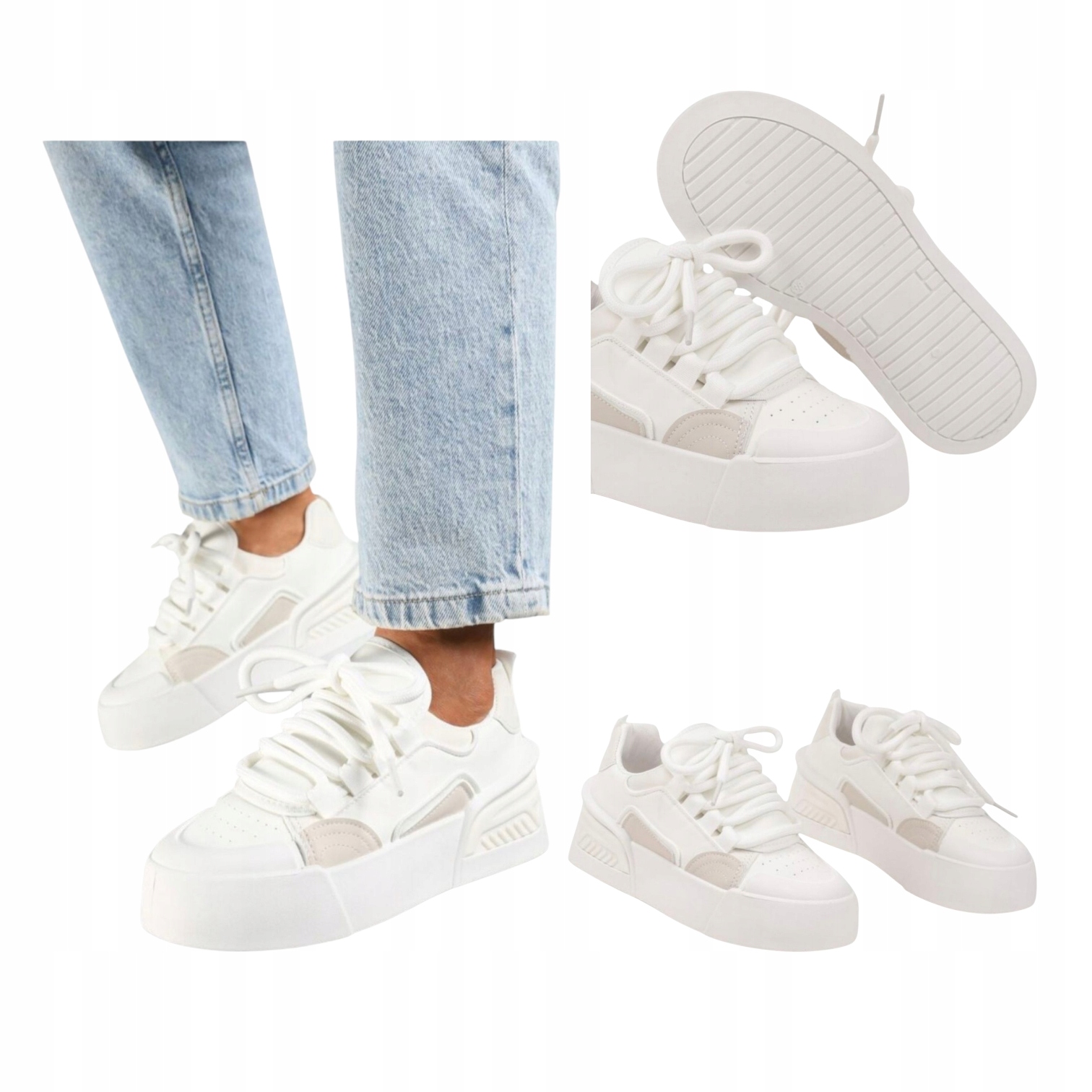 Dámské kožené letní tenisky Adidas na platformě, bílé, velikost 40