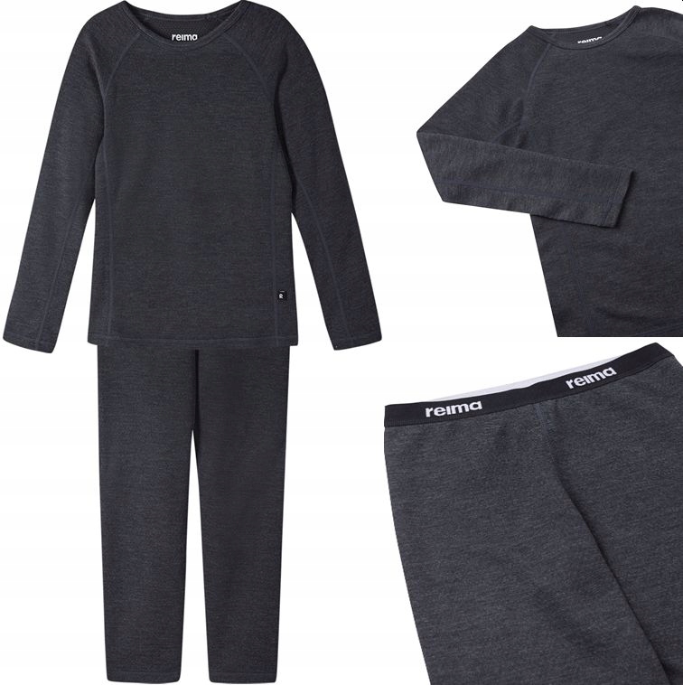 Reima Lani termální spodní prádlo 150 cm, černá melírovaná barva