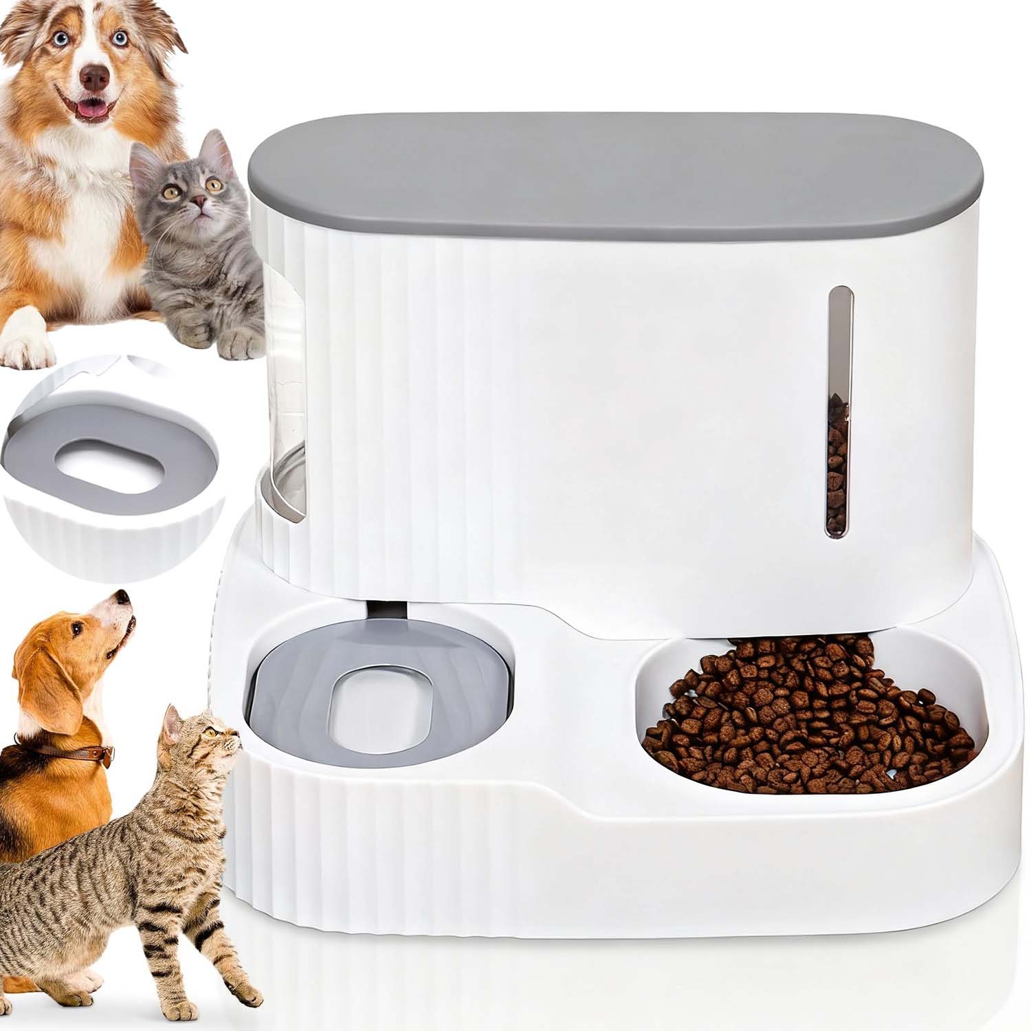 Levně Výdejník Vody A Krmiva Miska Pro Kočky A Psy Dávkovač 2V1 Napáječka