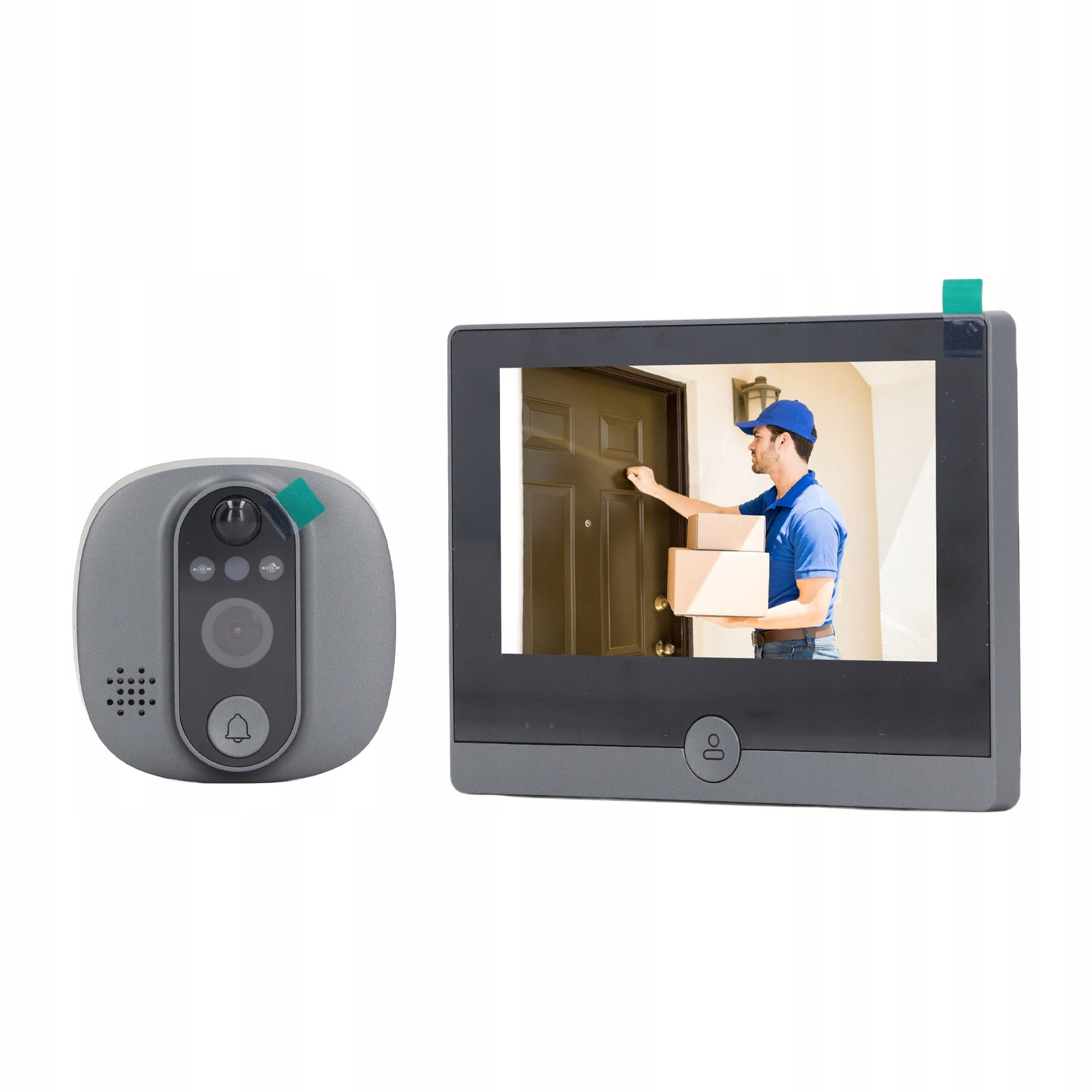 Wi-Fi dveřní hledáček 4,3palcový vizuální displej zvonek 1080p Kamera Qy