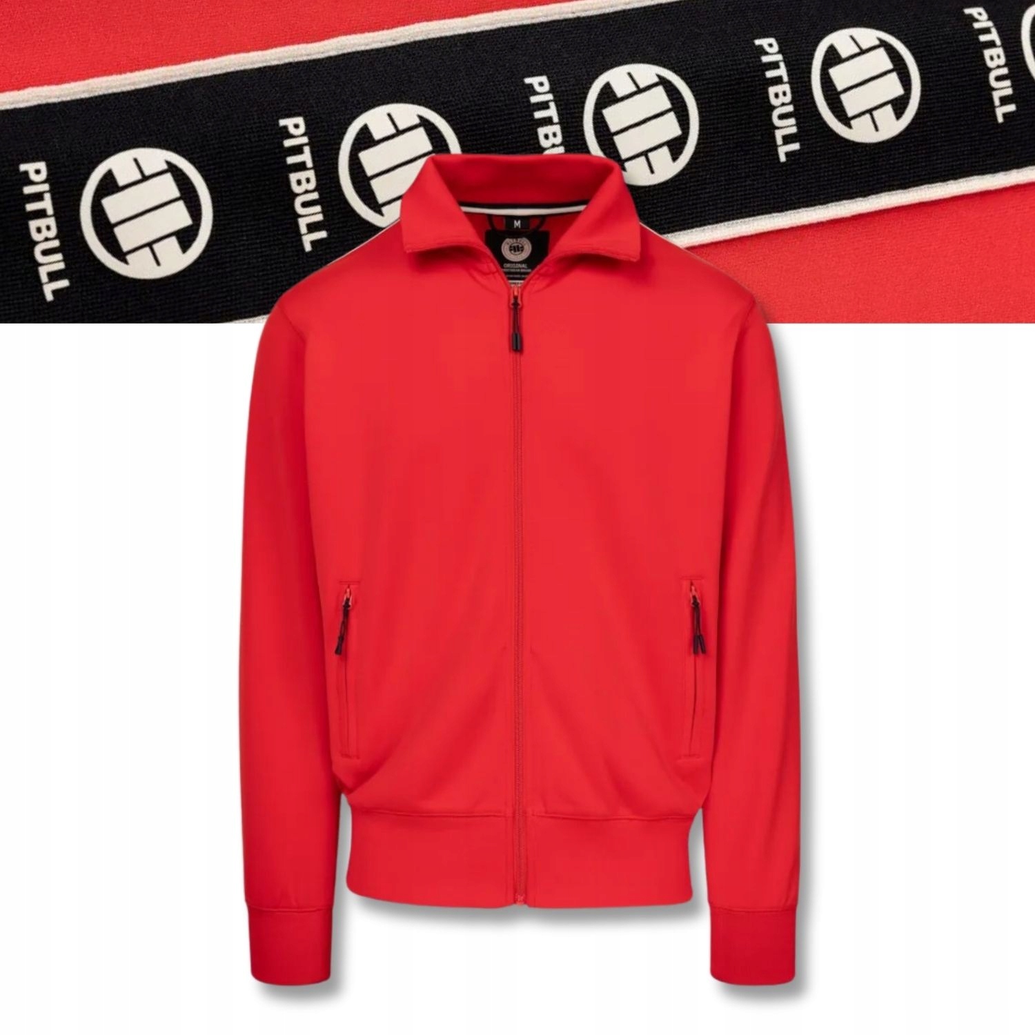 Pánská Rozepínací mikina Pitbull Oldschool Powers lampasy hladká matná L