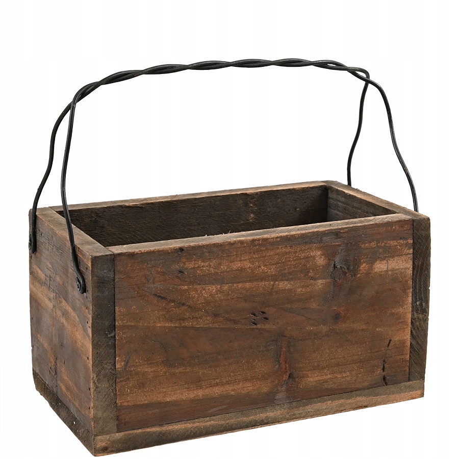 DREWNIANA SKRZYNKA NA KWIATY Z UCHWYTEM OSŁONKA