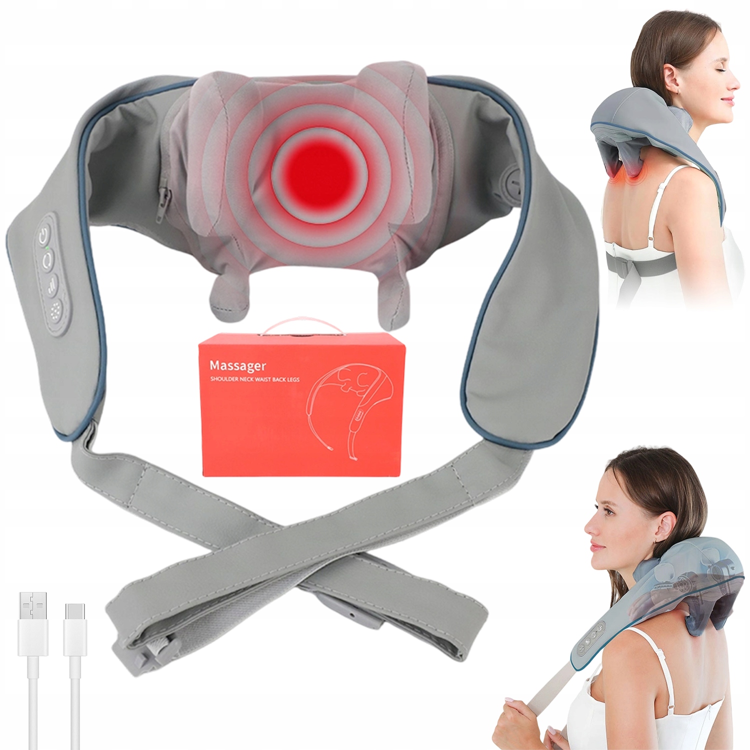 Masażer Szyi I Ramion 6 Głowic Masujących 3 Techniki Masażu Idealny