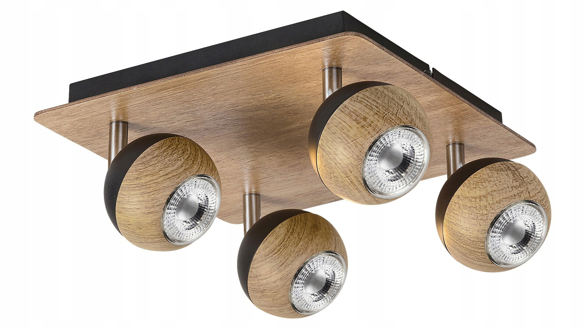 Stropné bodové svietidlo Rabalux Arthur 4x GU10, dekor dub, kov