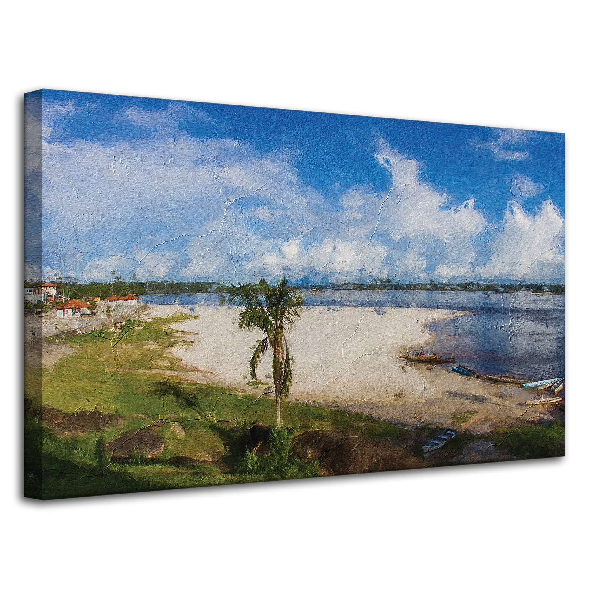 Obraz na plátně Pláž Voda Palma Slunce Jezero 80x50 cm