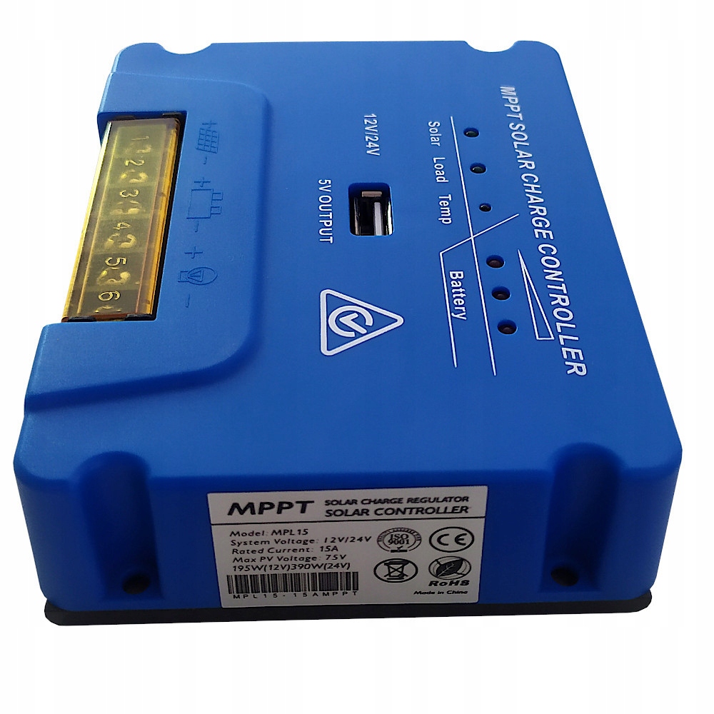 REGULATOR KONTROLER ŁADOWANIA MPPT 12V 15A USB Stan opakowania oryginalne