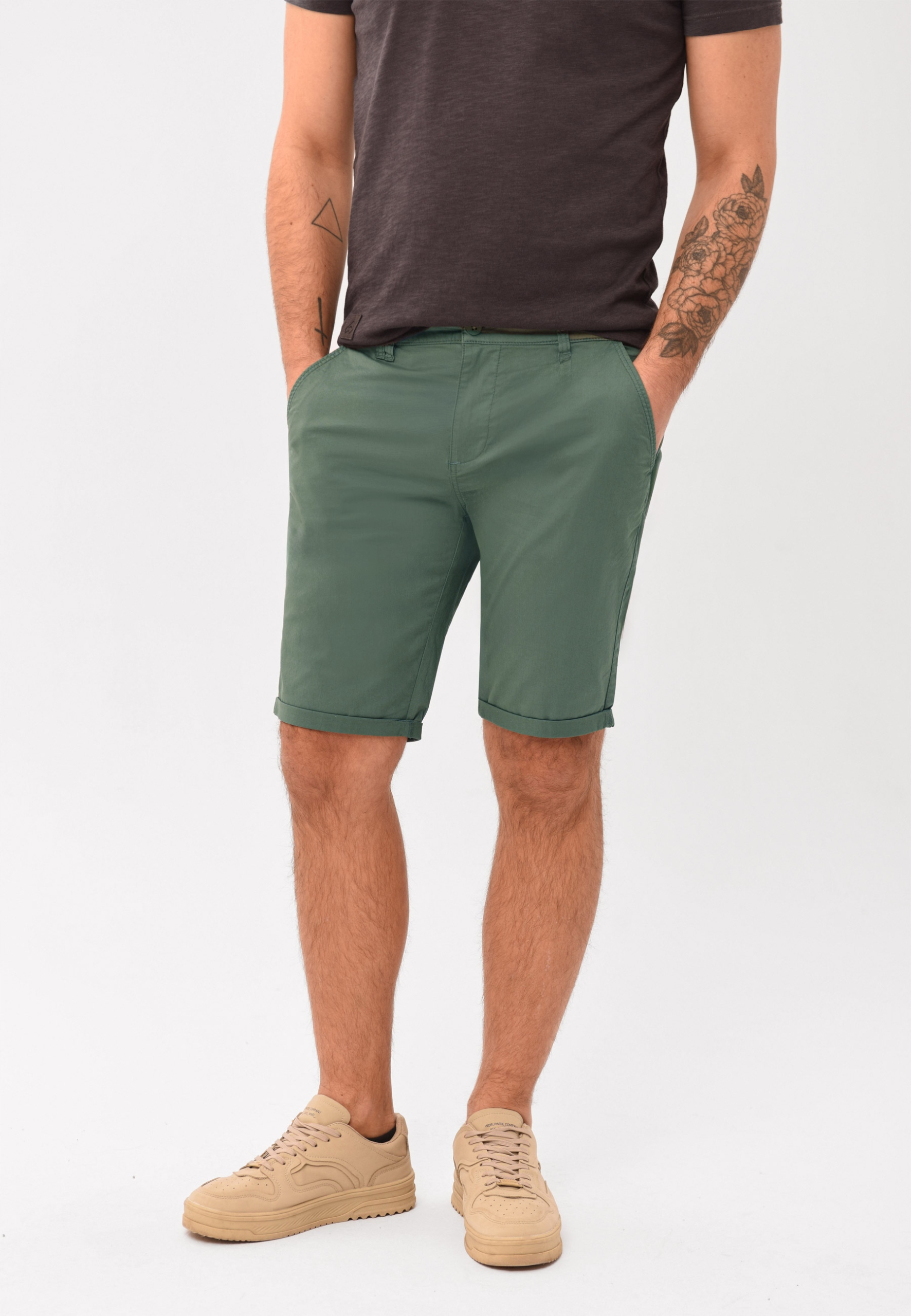 Pánské Krátké Kraťasy Klasické Regular Fit Zelené Volcano P-luiz M