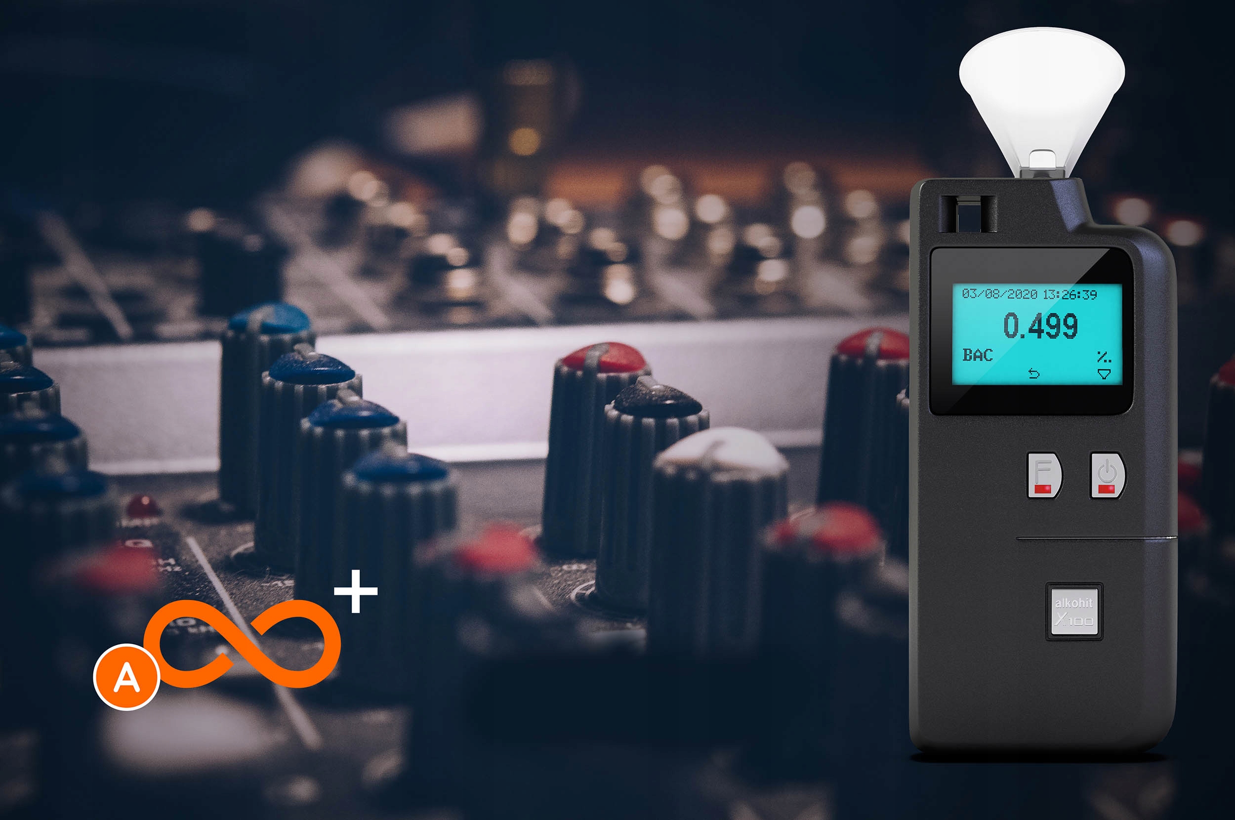 Alkomat ALKOHIT X100 z Drukarka BATERIA Li ion FV Producent code 0106