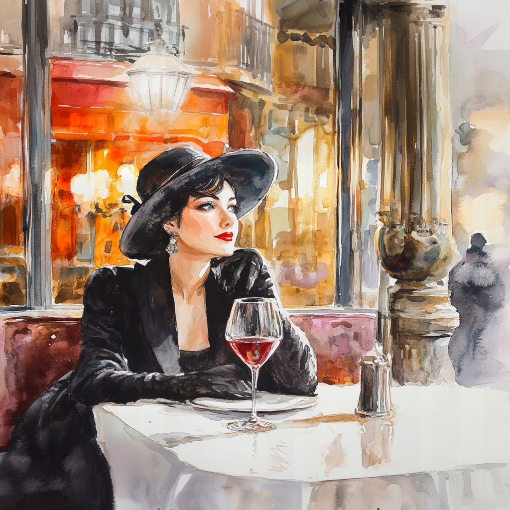 Obraz Na Plátně Canvas Žena Dáma Restaurace Víno Večeře 80x80