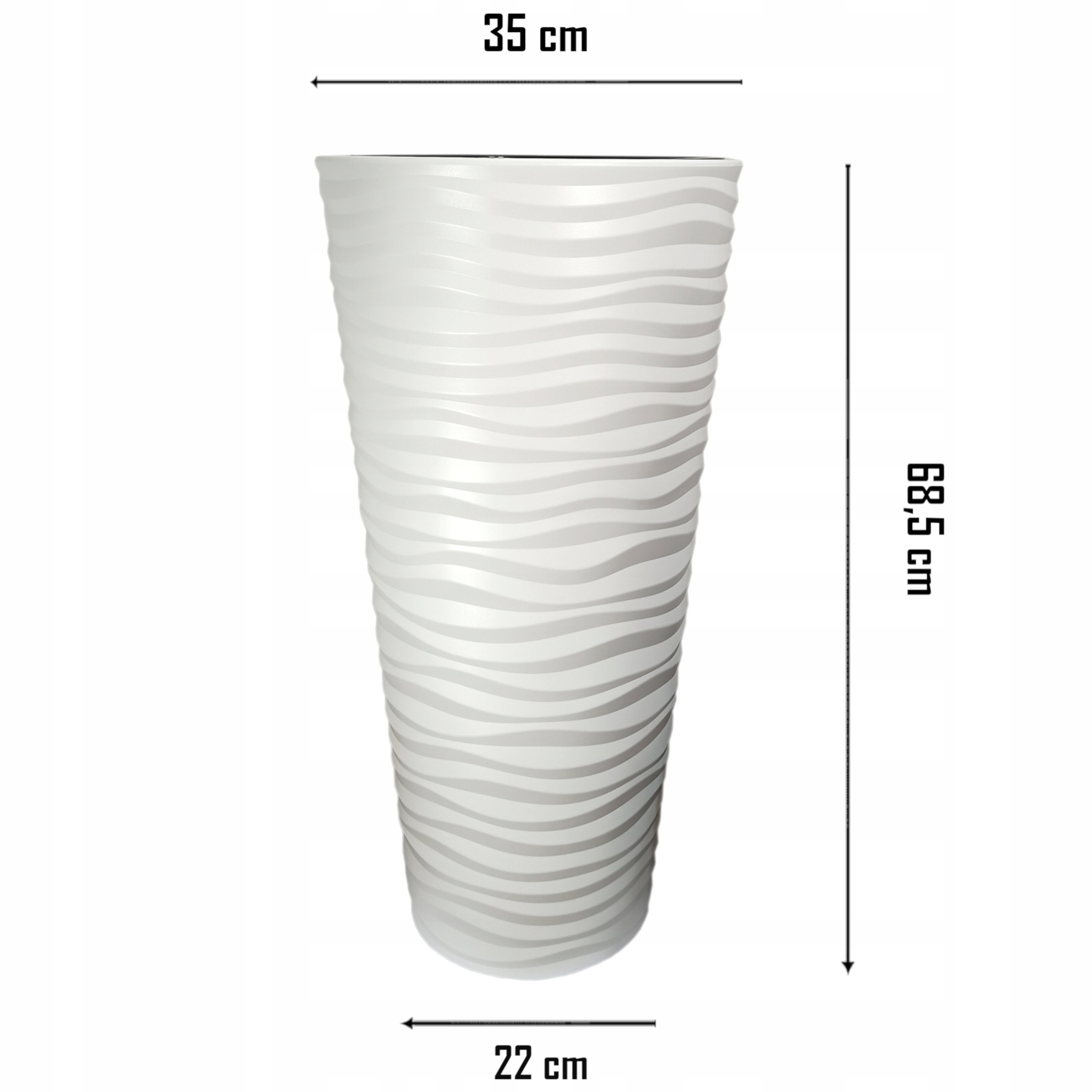 Doniczka okrągła Sahara Dunes Slim 35 | Biały — 10