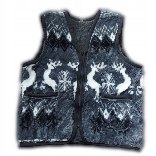 Vlněná vesta Tlustá Bunda Bez Rukávů pánská teplá šedá 4XL