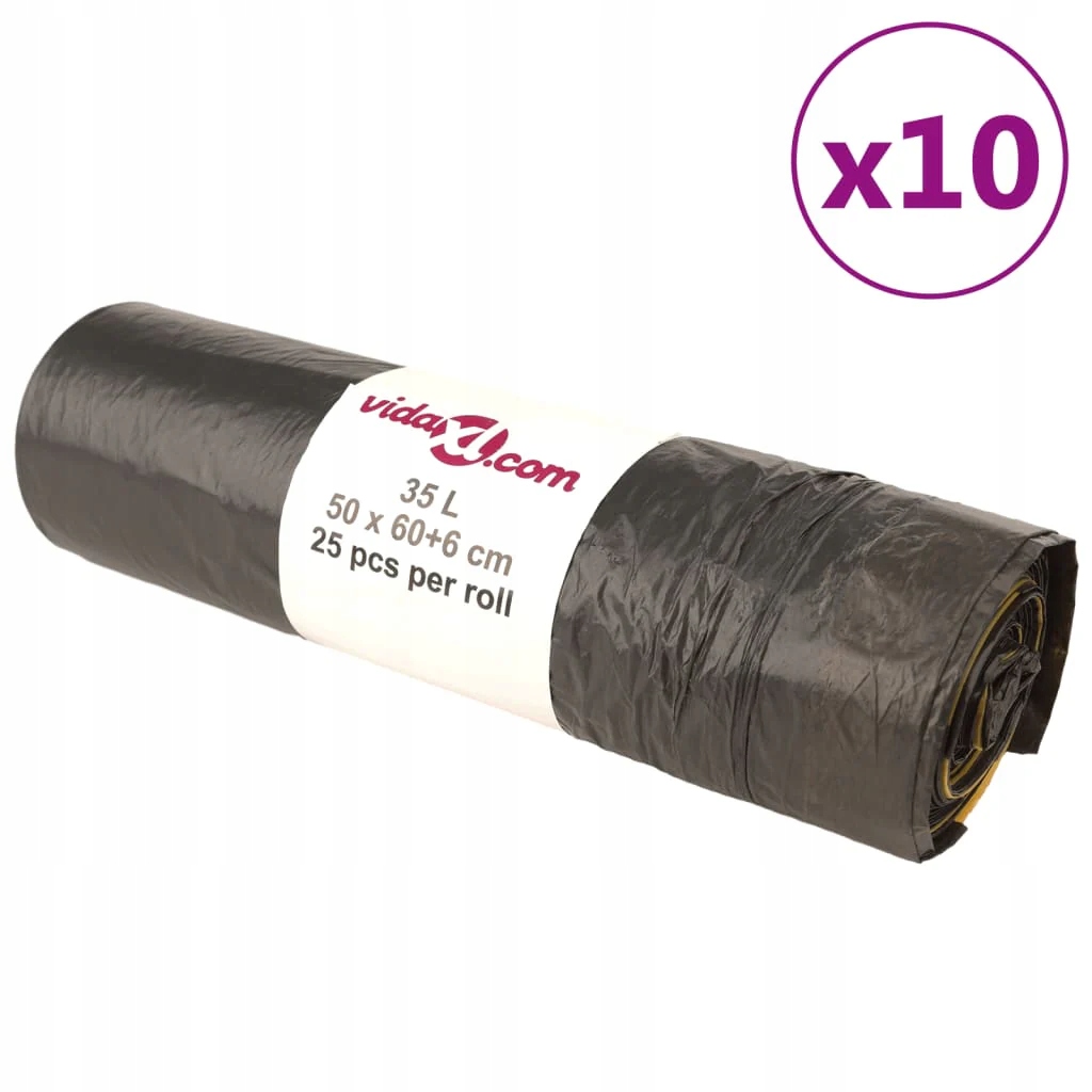 Levně Fionshop 262775624 Pytle na odpadky se stahovacími šňůrkami 250 ks černé