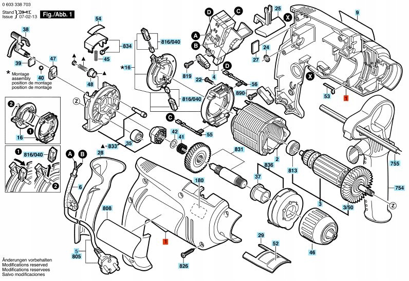 BOSCH OBUDOWA KPL. DO WIERTARKI PSB 600 RE Rodzaj obudowa