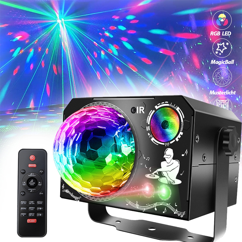 Led Světelný Efekt Disco Osvětlení Na Párty Laserová Koule Rgb Dálkové Ovládání