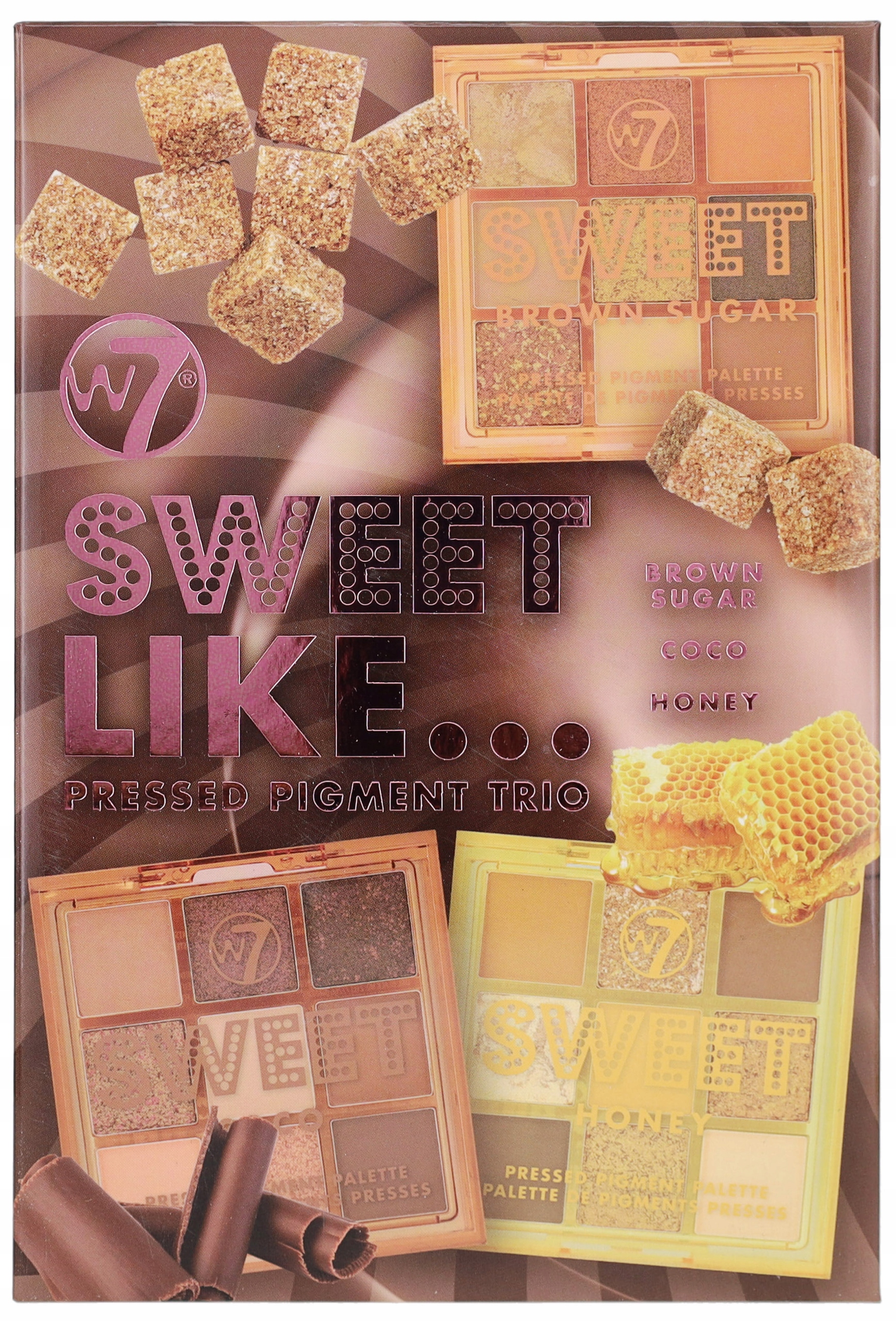 W7 Sweet Like... Pressed Pigment Trio Sada Palet Stínů