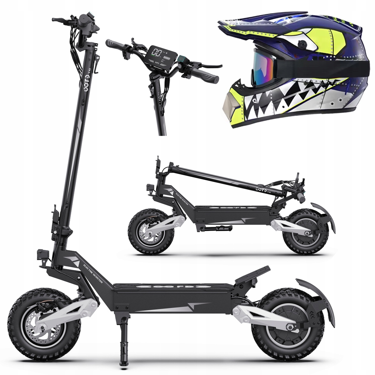 Ootd T10 skládací elektrická vozidla 900W 50KM/H 48V 13.5AH 45KM 11" Pl