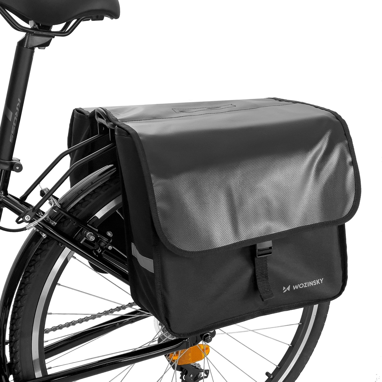 Wozinsky cyklistická brašna na nosič dvojitá 28 l černá (WBB34BK)