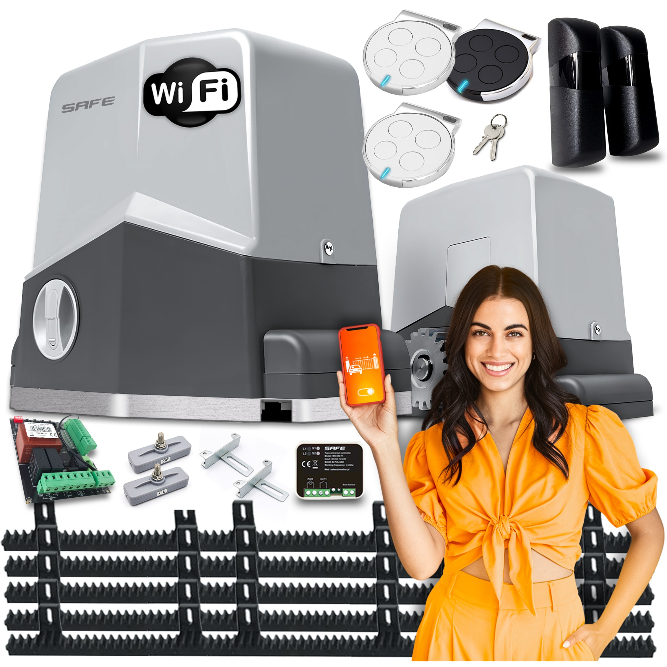 Set Pohon Pro Posuvnou Bránu Pohon dálkové ovládání 600 kg Wifi automatová lišta