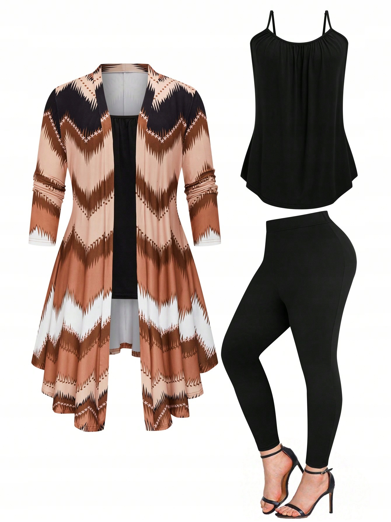 Dámský Třídílný Stylový Módní Casual Komplet Shein 3XL 46