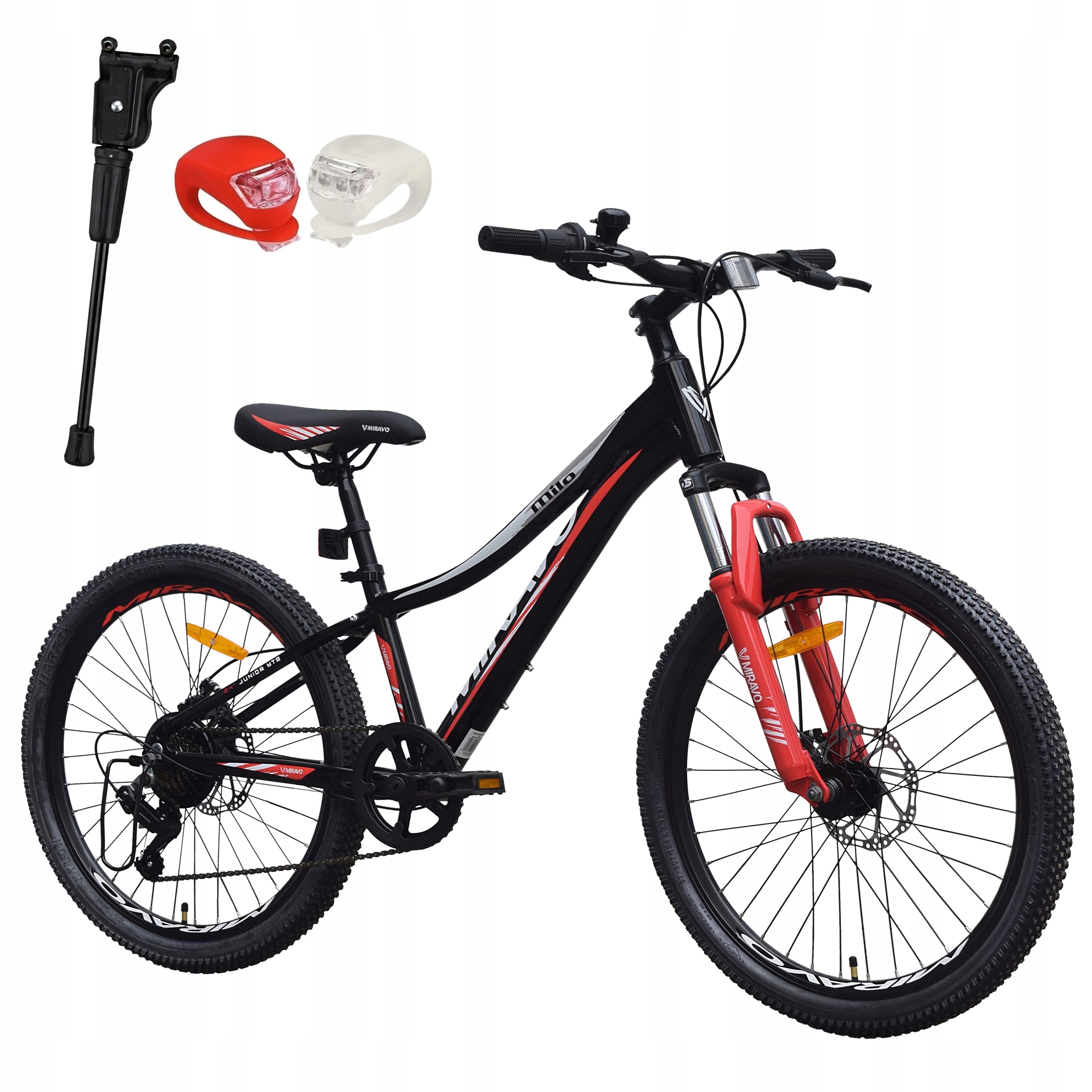 Kolo 24 Miravo Mtb Horský Hliník Tlumič Osvětlení Patka Bonus