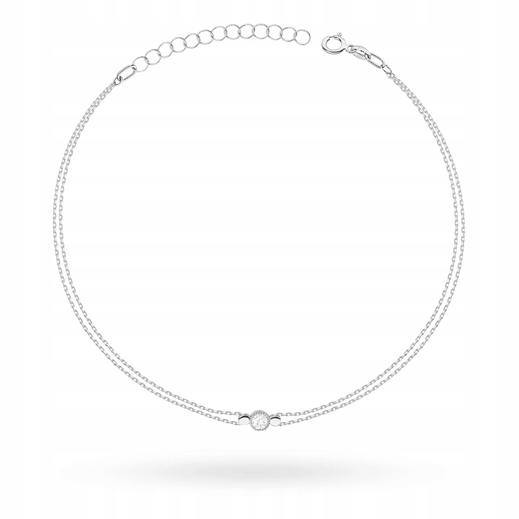 Złota bransoletka Diament 0,10ct białe złoto pr. 585