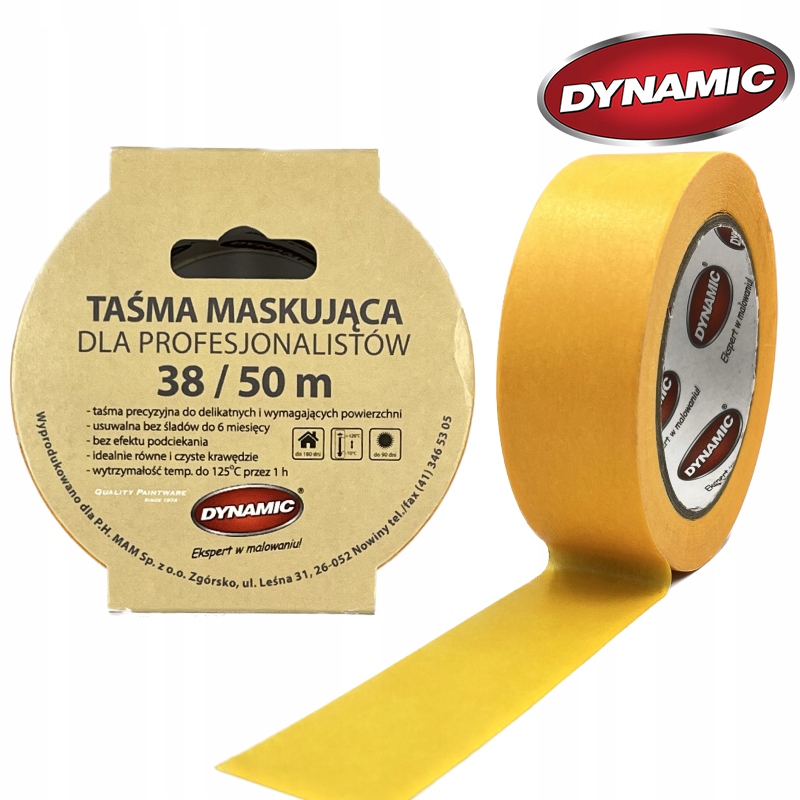 

Taśma malarska Dynamic Gold 38/50m Profesjonal
