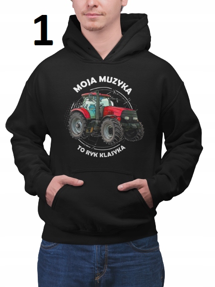 BLUZA CIEPŁA Z KAPTUREM PREZENT TRAKTOR NAPISY Rozmiar one size