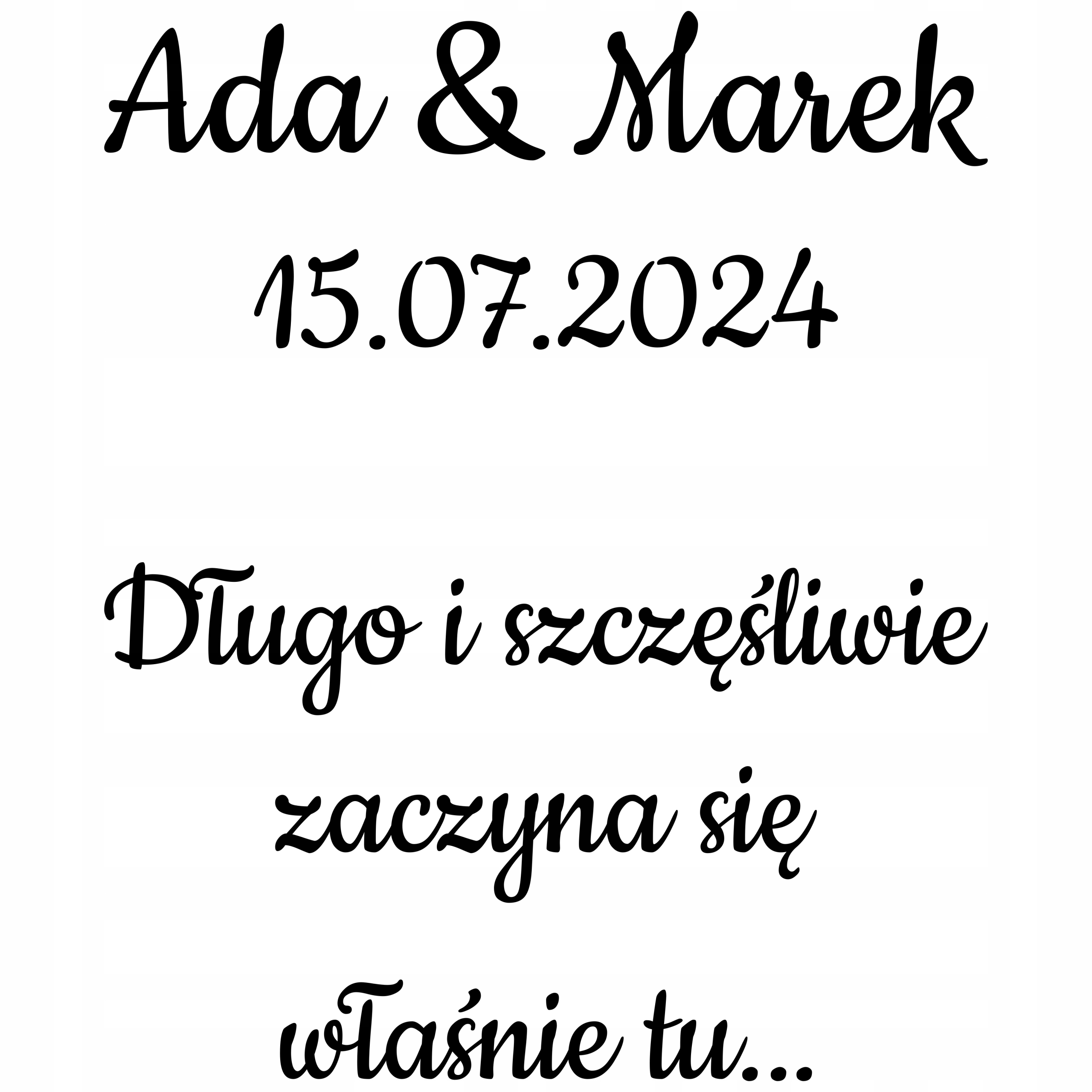 naklejka na drogowskaz Twoje imiona i data sz45cm